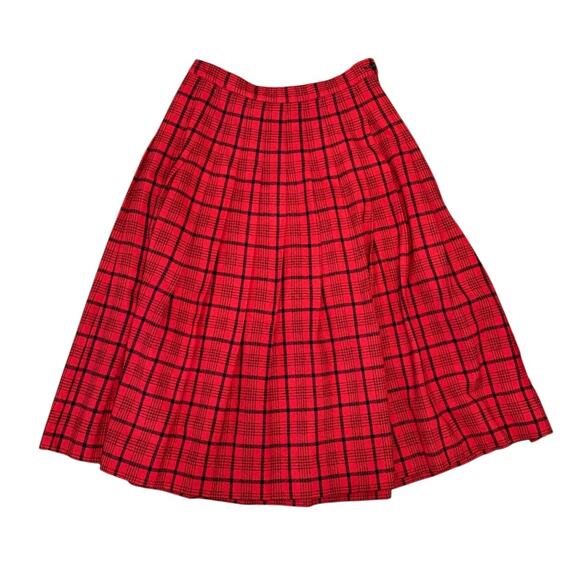 Vintage Pendleton Blazer Skirt Suit Set Women's 12 Red Plaid Tartan Wool USA 70s - Picture 14 of 16